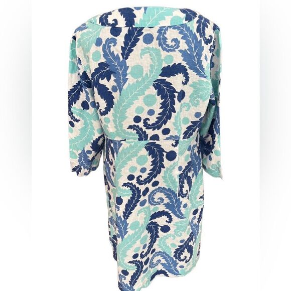 BODEN Classic tunic split neck 100% linen dress, style WW194, size 12L. - Picture 5 of 10